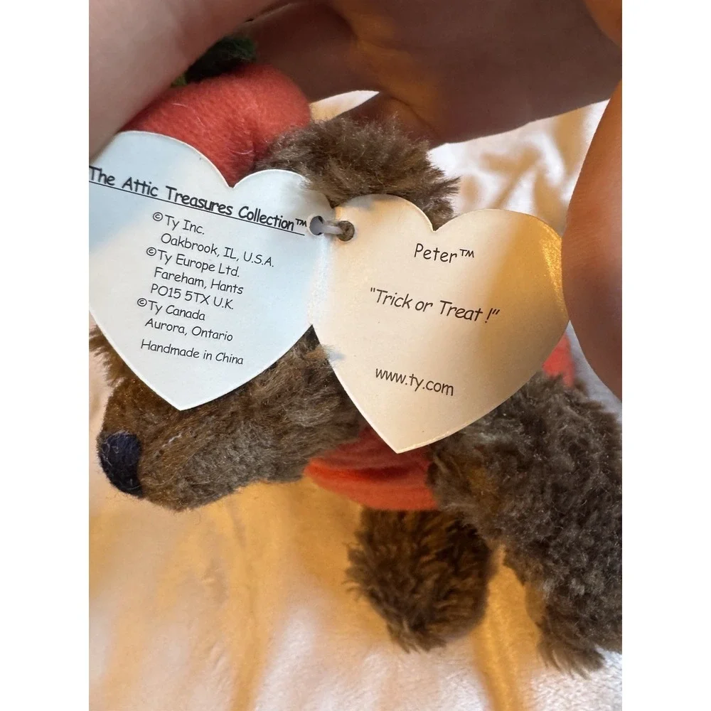 Ty Beanie Baby Peter Pumpkin Bear 1993 Vintage Plush Toy